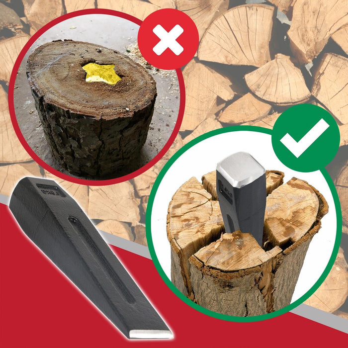 Log Splitter Lump Hammer 2KG Club Mallet + 1.5KG 8" Chisel Wedge Wood Splitting Maul Kit