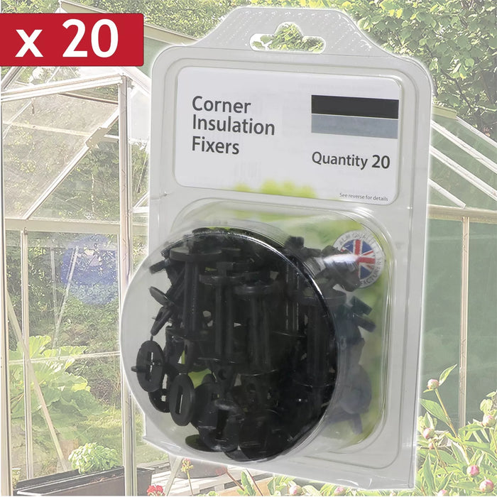 Greenhouse Corner Insulation Shading Fixers Bubble Wrap PVC Plastic Frame Clips (Pack of 20)