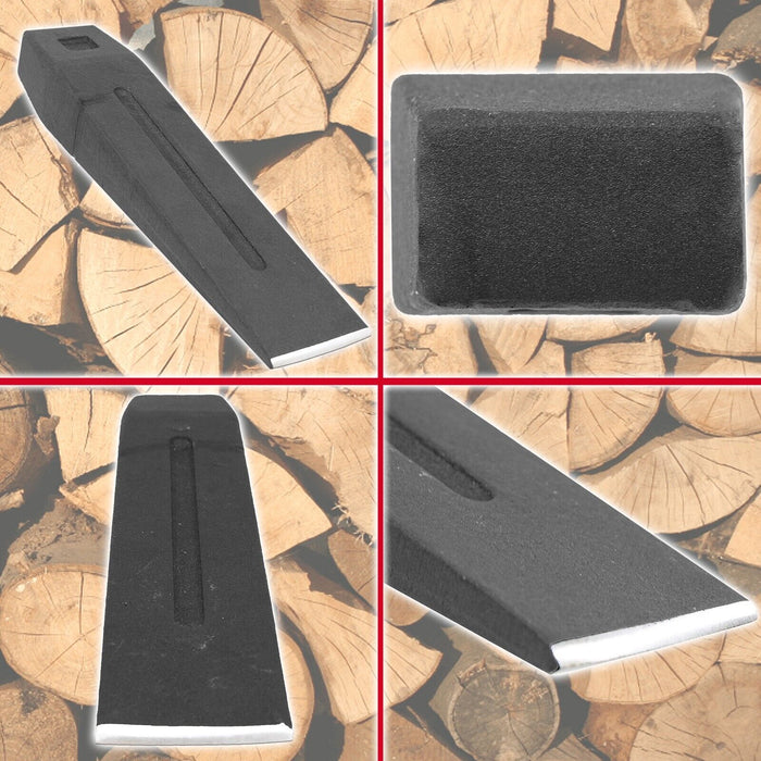 Log Splitter Chisel Wedge 2.5KG 6lb 10" Wood Splitting Maul + Adjustable Safety Goggles Kit