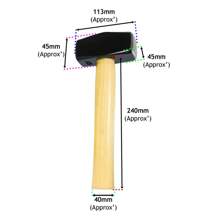 Log Splitter Hammer Kit (4lb / 2kg Lump Club Sledge + Wood Splitting Maul Wedge)