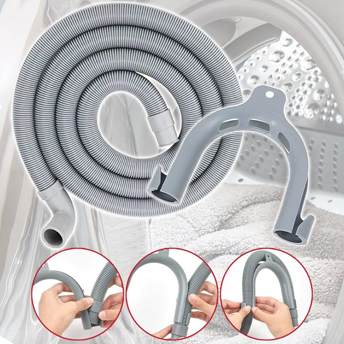 Drain Hose + Seal Plug Kit Washing Machine Dishwasher Right Angle Waste Pipe Outlet Extension Set (2.5m)