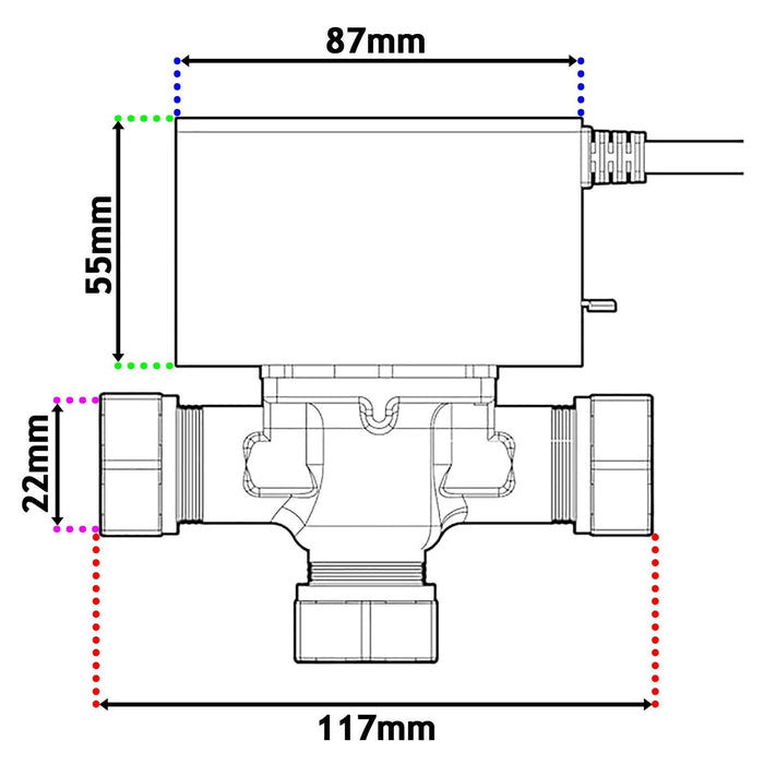 22mm Motorised 3 Port Mid Position Valve for Honeywell V4073A V4073A1039 fits Sunvic SDV2211 fits Siemens CMV322 ACL MA1/679-3