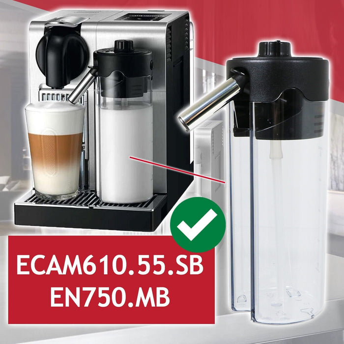 Milk Container for DeLonghi / Nespresso ECAM610.55.SB EN750.MB Coffee Machine (0.5L)