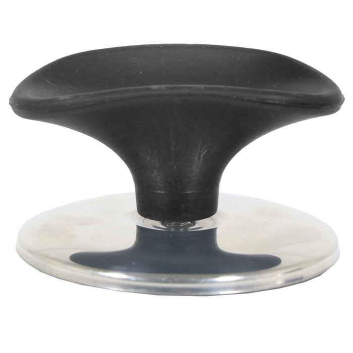 Universal Pan Lid Handle 6cm Saucepan Slow Cooker Steamer Pot Knob (Black / Chrome Silver)