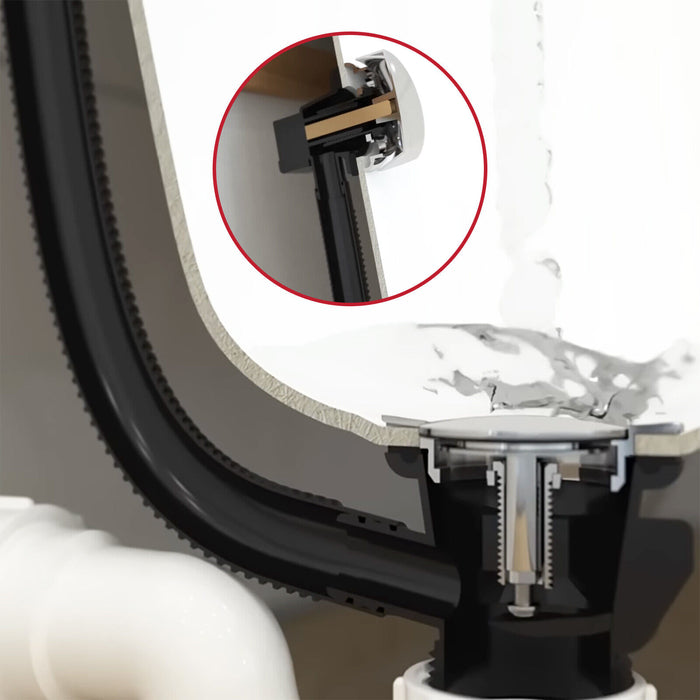 Bath Waste Combination Plug 40mm 1.5" Overflow Pop Up Trap (Chrome Silver)