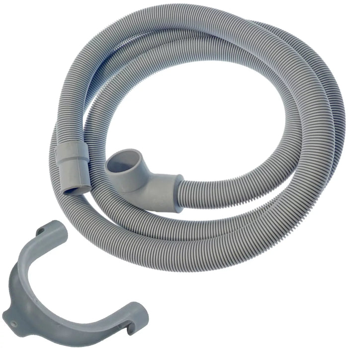 Drain Hose + Seal Plug Kit Washing Machine Dishwasher Angled Waste Pipe Extension Set (2m)