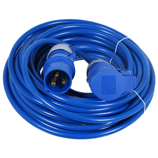16A Extension Lead 14m 240V 2.5mm Outdoor Construction Site Heavy Duty Generator Power Cable (Blue)