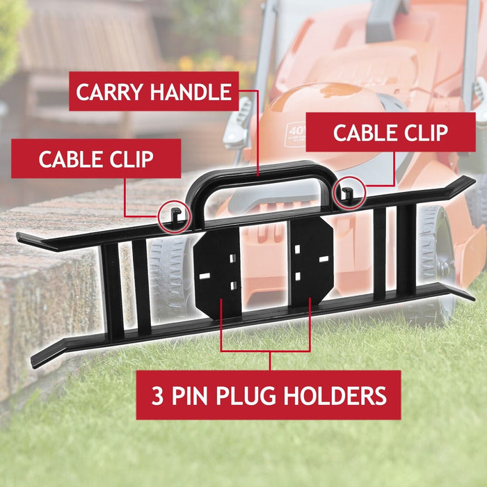 Lawnmower Cable Tidy Frame H Bracket Extension Power Lead Wire Storage Winder (360mm x 125mm)