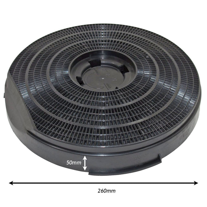 Carbon Filter for Philips Whirlpool Charcoal Cooker Hood Round Fan Vent Type 34 260 mm x 50 mm