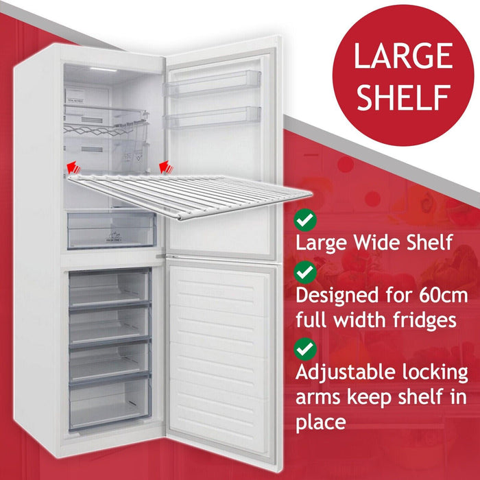 Large Fridge Shelf for BEKO Adjustable White Plastic Coated Shelves (Pack of 2, 425mm - 670mm x 320mm)