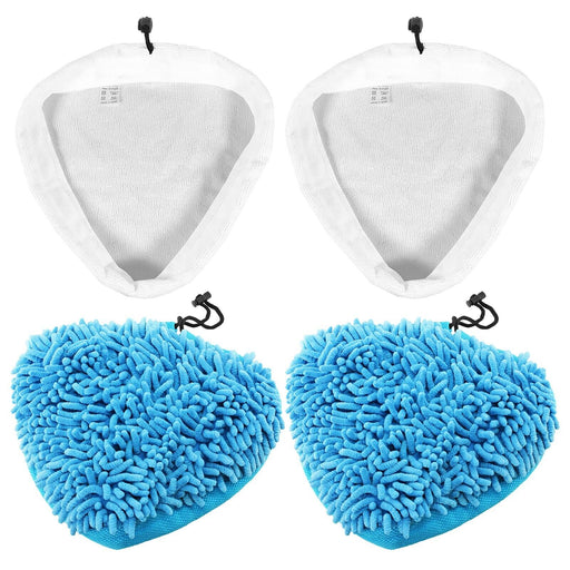 Universal Microfibre Cloth Cover + Coral Pad Set for Steam Cleaner Mop (4 Pack)
