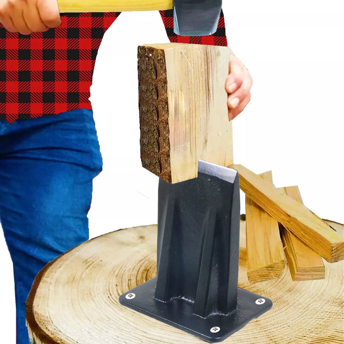 Kindling Splitter Blade Sharpener Drill Attachment Kit Log Wood Splitting Chisel Wedge Set (Large)