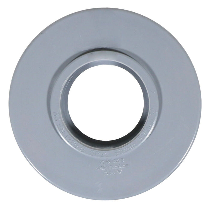 110mm Soil Pipe Reducer + 50mm Boss Adaptor Solvent Waste Push Fit Seal Kit (Grey)