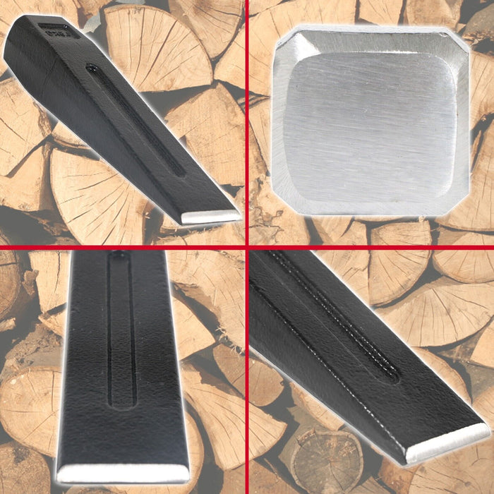 Log Splitter Chisel Wedge 1.5KG 8" Wood Splitting Maul + Adjustable Safety Goggles Kit