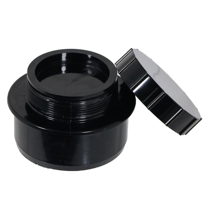 110mm Screwed Access Cap Ring Seal Soil System Vent Pipe Push Fit Plug (Black)