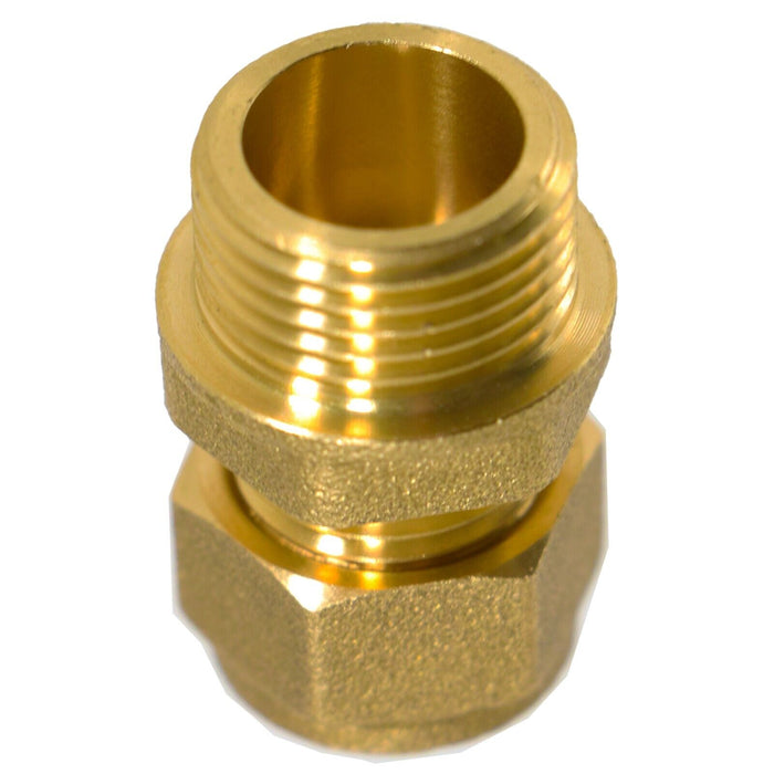 Compression Connector 10mm x 3/8" BSP Male Straight Brass Pipe Coupler Adaptor Fitting