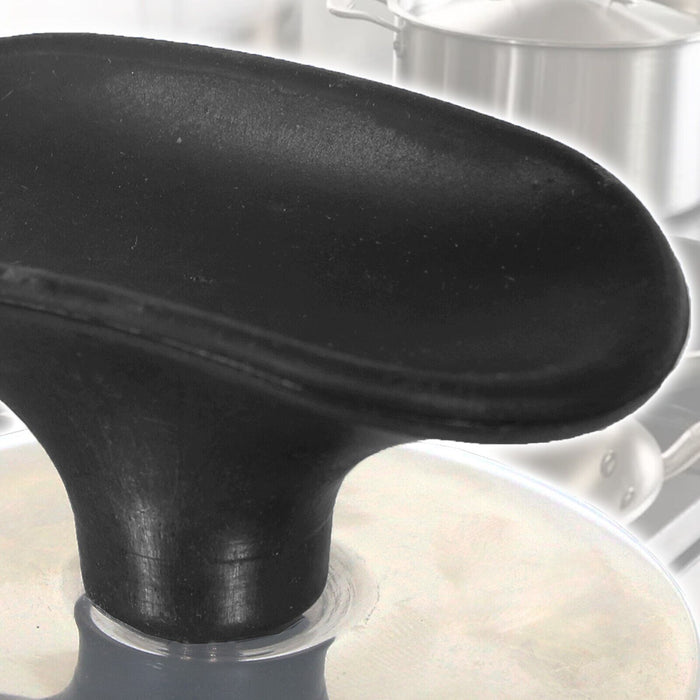 Universal Pan Lid Handle 6cm Saucepan Slow Cooker Steamer Pot Knob (Black / Chrome Silver)