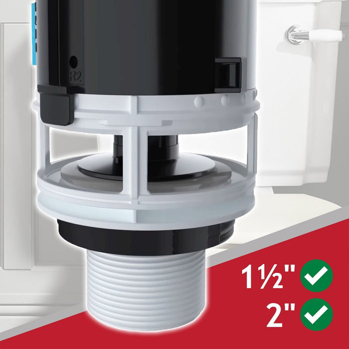 Universal Dual Flush Toilet Valve 1.5" 2" WC Cistern Push Button Kit (300mm Cable)