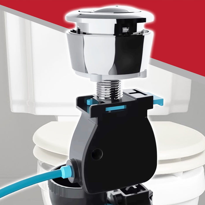 Universal Dual Flush Toilet Valve 1.5" 2" WC Cistern Push Button Kit (300mm Cable)