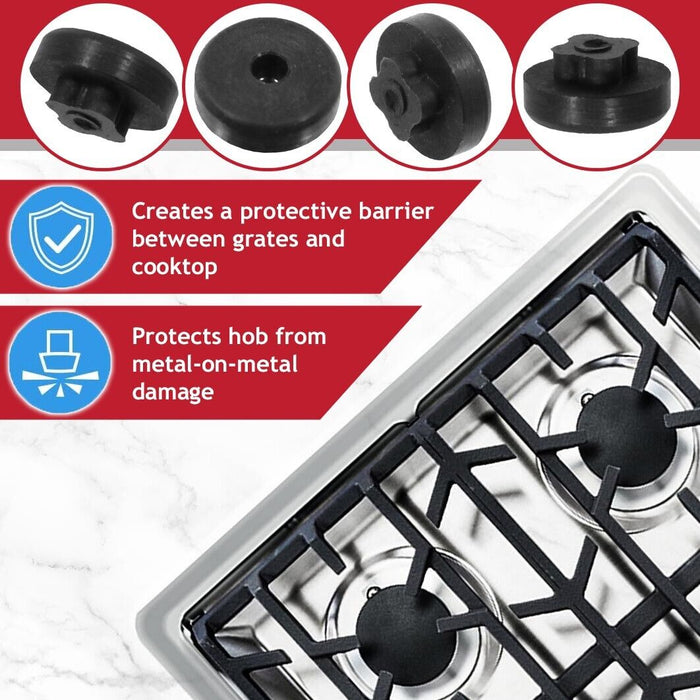 Hob Burner / Pan Support Rubber Buffer Feet for Smeg Oven / Cooker (Pack of 10)