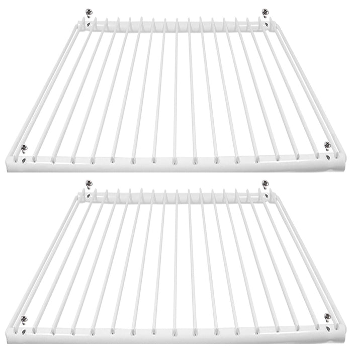 Large Fridge Shelf for DOMETIC Adjustable White Plastic Coated Shelves (Pack of 2, 425mm - 670mm x 320mm)