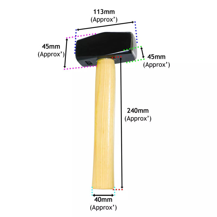 Kindling Splitter Lump Mallet Hammer Blade Sharpener Drill Attachment Kit Log Wood Splitting Chisel Set (Large)
