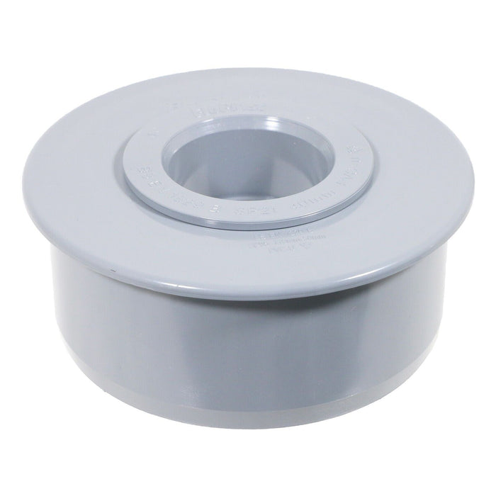 110mm Soil Pipe Reducer + 40mm Boss Adaptor Solvent Waste Push Fit Seal Kit (Grey)