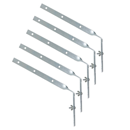 Gutter Side Rafter Bracket Universal Galvanised Steel Fascia Support Fixings (Pack of 5, 300mm)