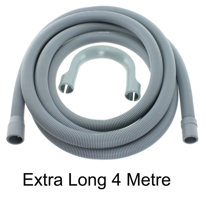 Extra Long Drain Hose + Seal Plug Kit Washing Machine Dishwasher Waste Pipe Extension Set (4m)