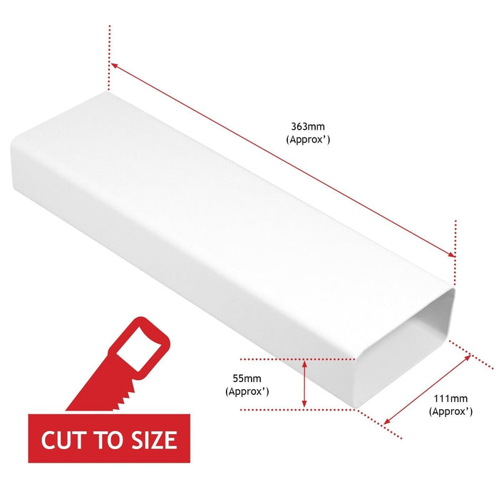 Cooker Hood External Vent Kit 4" 5" 6" 100mm 125mm 150mm Universal Exterior Wall Ducting Set (White)