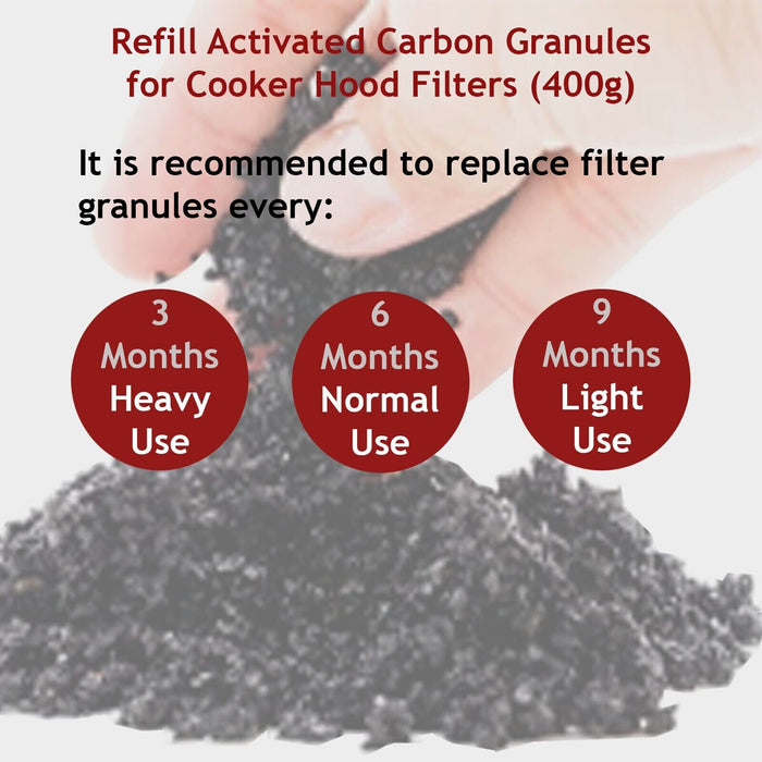 Cooker Hood Filter Charcoal Carbon Activated Refill Granules Universal 400g