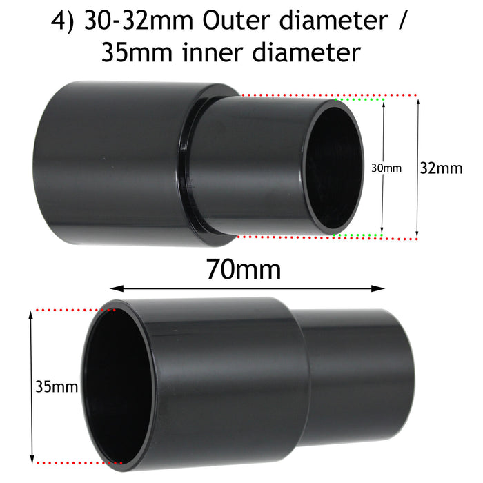 Dust Extractor Adaptors Universal Power Sander Reducer 30mm 32mm 35mm 38mm x 6