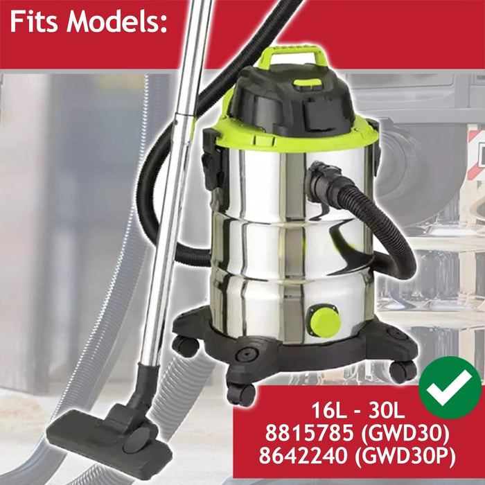 Wet & Dry Cartridge Filter + Foam Sleeve for Guild 8815785 GWD30 8642240 GWD30P 16L 30L Vacuum Cleaner