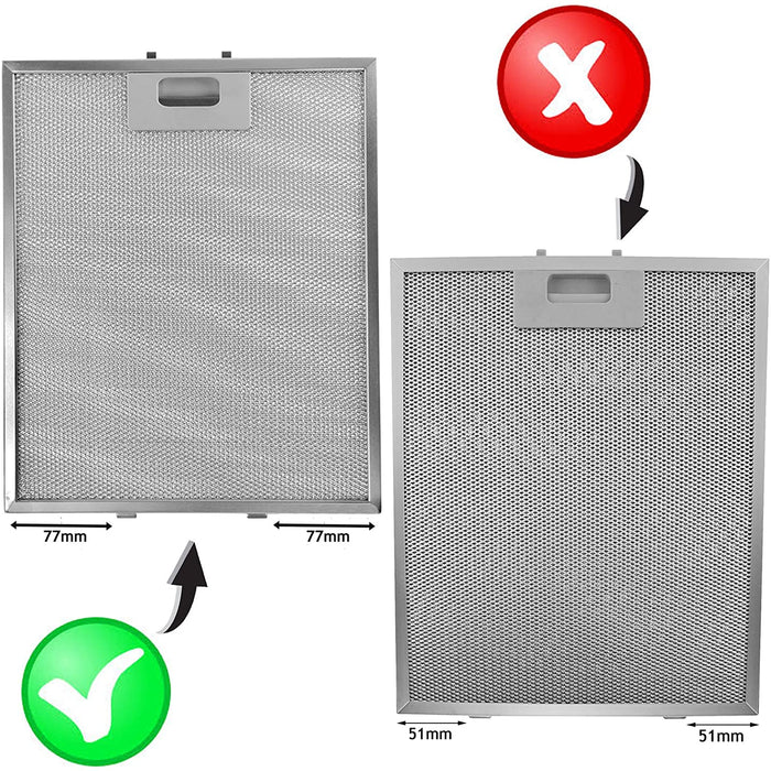 Metal Mesh Filter for Select Makes of Cooker Hood / Extractor Fan Vent (Silver, 318 x 258 mm)