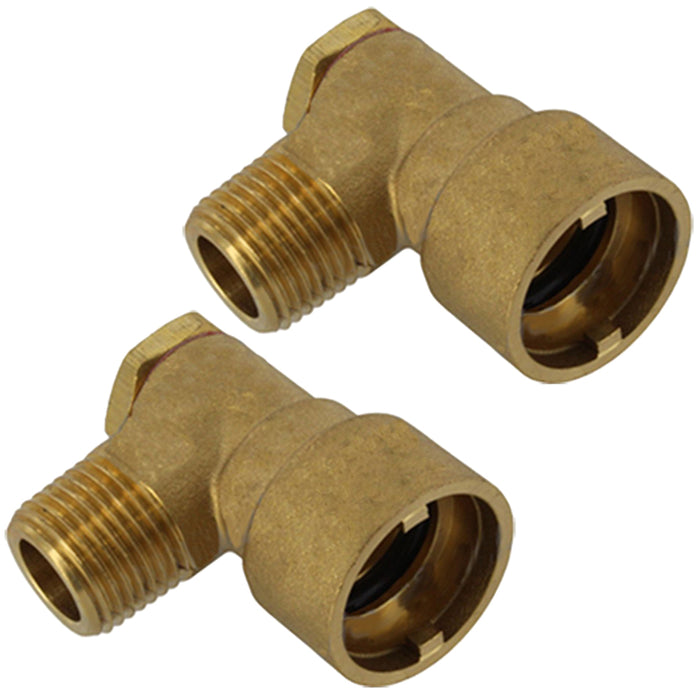 Gas Supply Hose Socket 1/2" Oven Cooker Angled Bayonet Socket Brass Connector (Pack of 2)