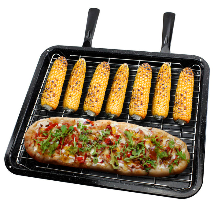 Universal XXL Extra Large Grill Pan Tray Double Handle Oven 440mm x 370mm