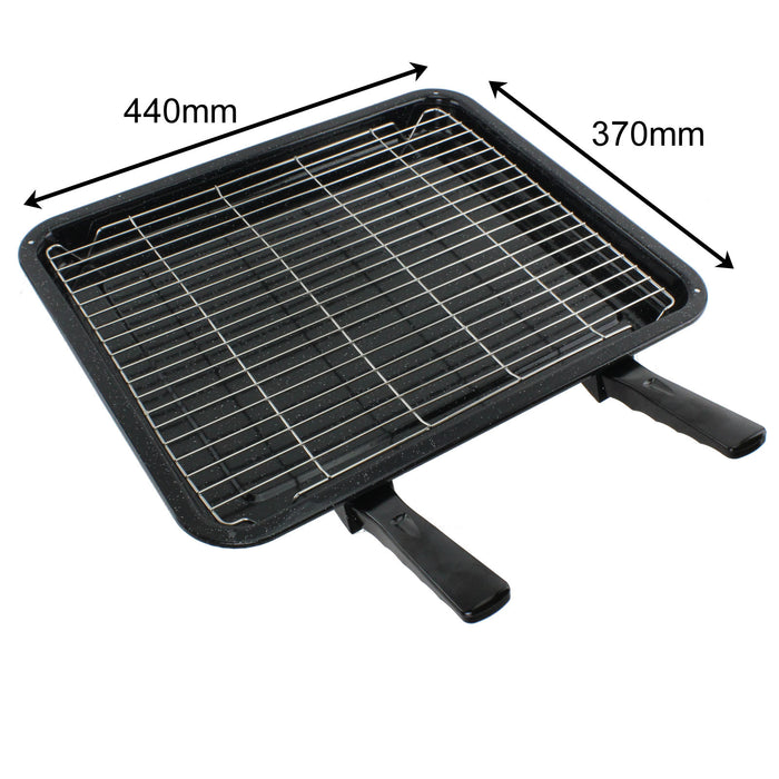 Extra Large Enamel Grill Tray & Rack for ELECTROLUX Oven Cooker (370 x 440mm)