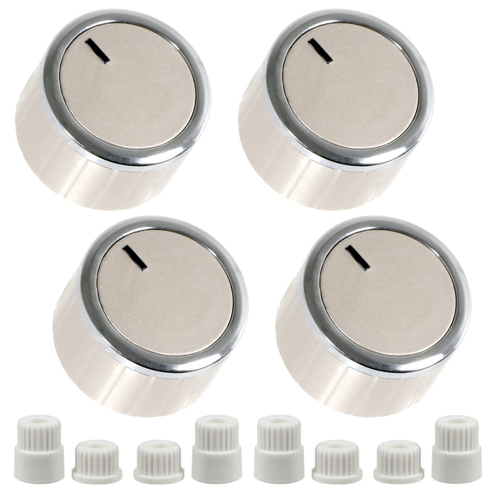 Control Knob Dial Switch + Adaptors for BELLING Oven Cooker White (Pack of 4)