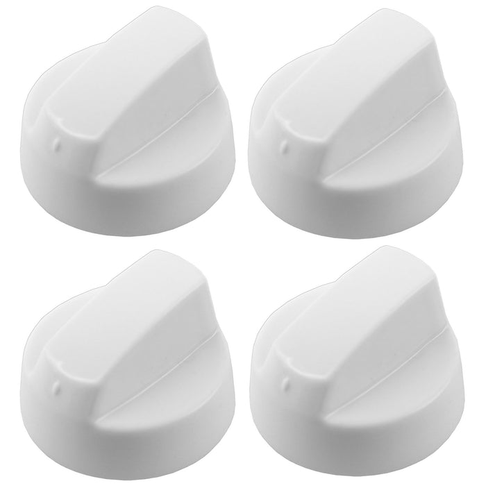 UNIVERSAL White CONTROL KNOB & ADAPTORS for STERLING Cooker Oven Hob x 4