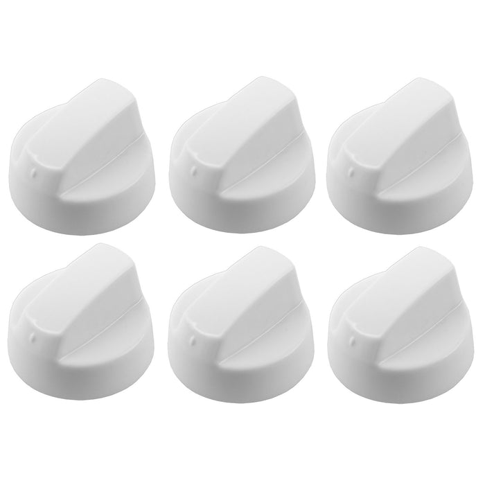UNIVERSAL White CONTROL KNOB & ADAPTORS for STERLING Cooker Oven Hob x 6