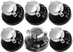 DIPLOMAT Gas Hob Oven Cooker Control Knobs Genuine (Black / Silver, Pack of 6)