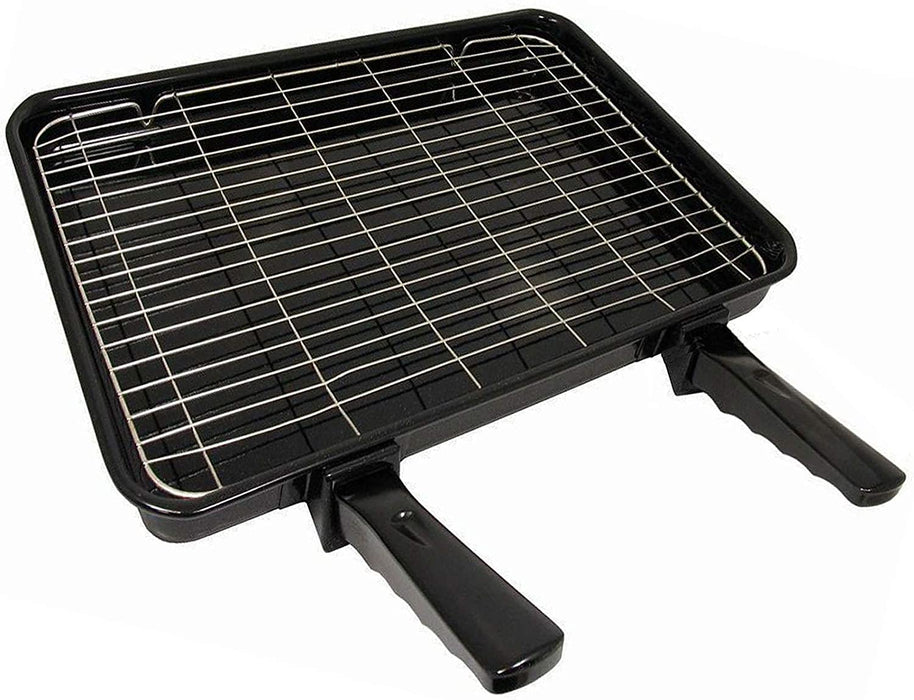 Medium Grill Pan, Rack & Dual Detachable Handles with Adjustable Shelf 