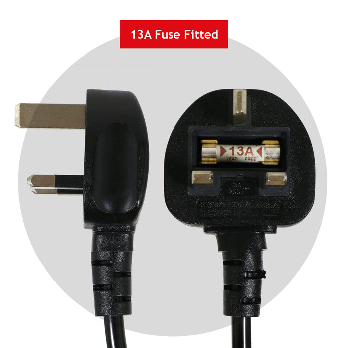 Power Cable for Sander Mains Power Lead (UK Plug, Black, 8.4m)