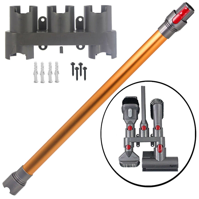 Orange Rod Wand Tube Pipe for Dyson V11 SV14 Vacuum + Wall Mount Tool Holder Rack