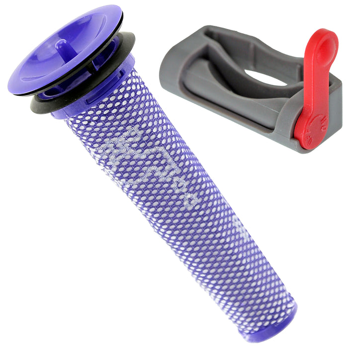 Washable Pre-Motor Stick Filter + Trigger Lock for Dyson V6 Vacuum Cleaner