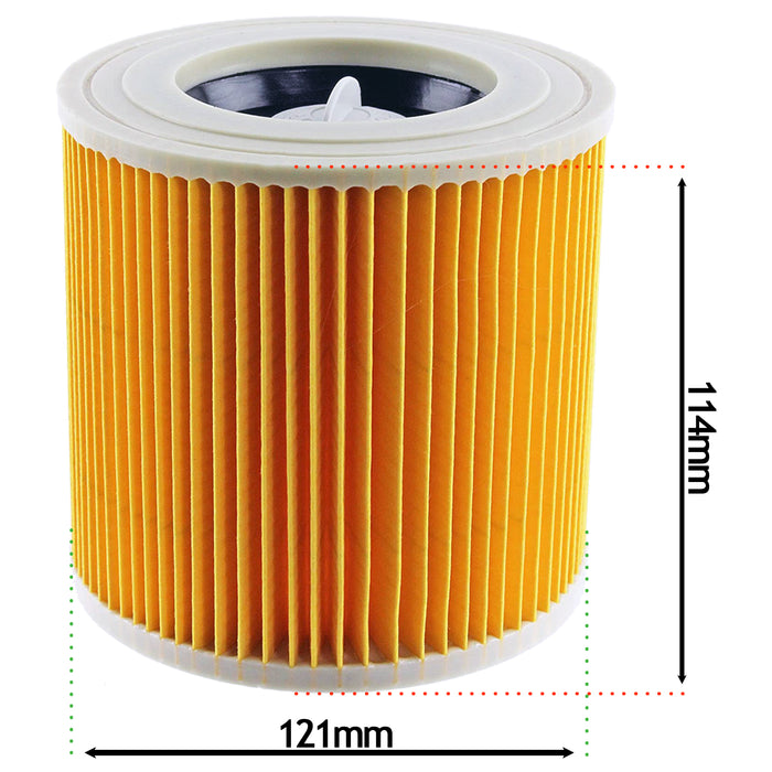 Premium Filter Cartridge for KARCHER A2534PT A2554Me A2574 A2604 Vacuum Cleaner (Pack of 2)