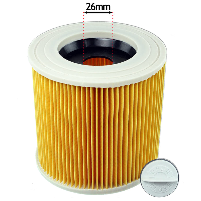 Premium Filter Cartridge for Karcher WD2 WD3 WD3P Wet & Dry Vacuum Cleaner (Pack of 2)