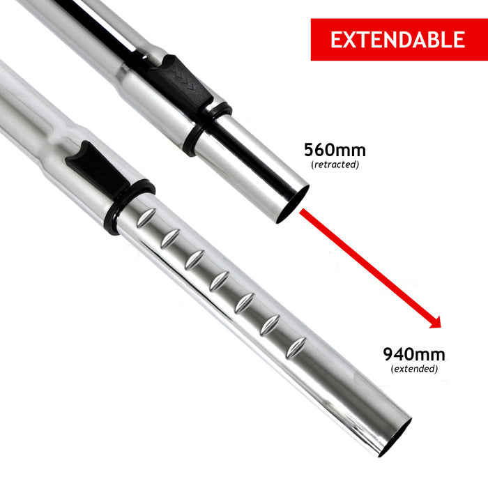 Universal Adjustable Telescopic Pipe Vacuum Cleaner Rod and Carpet/Hard Floor Brush Head (32mm)