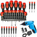 32 Piece Complete Magnetic Precision 4.8v Screwdriver Bit Tool Set + Cordless Rechargeable Electric Screwdriver
