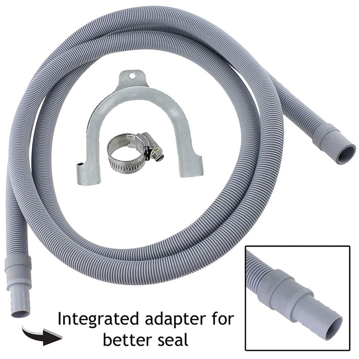 Water Fill Pipe & Drain Hose Extension Kit for Candy Washing Machine Dishwasher (2.5m, 18mm / 22mm)